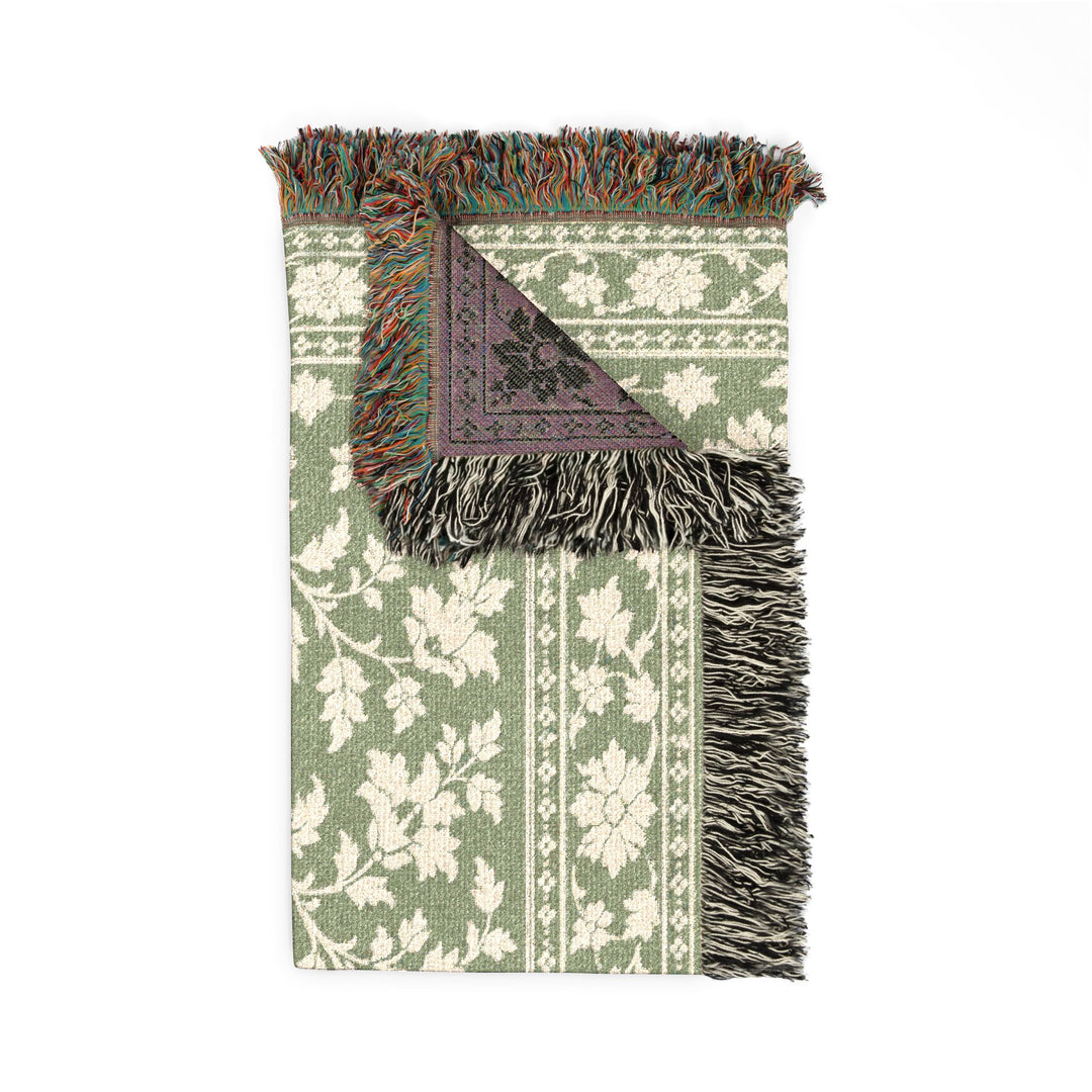 Buy farmhouse furniture Cream Lily Cove Sage &amp; Cream Woven Blanket By. Artisan Blooms - Modern Cottage Farmhouse Furniture