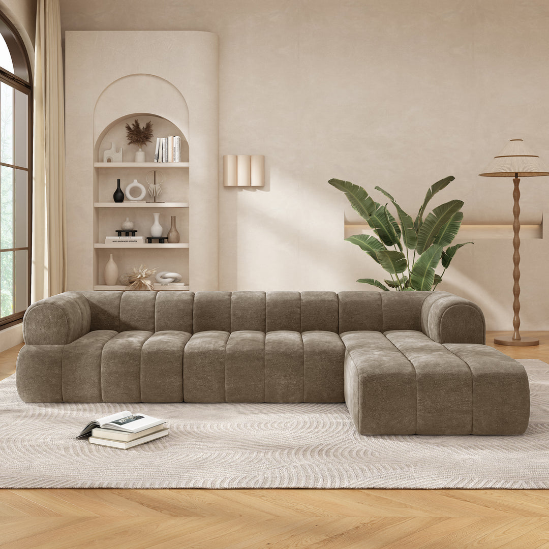 Parefeuille • Beige Large Modern Cottage Farmhouse Style Sofa Sectional Couch - Modern Cottage Farmhouse Furniture