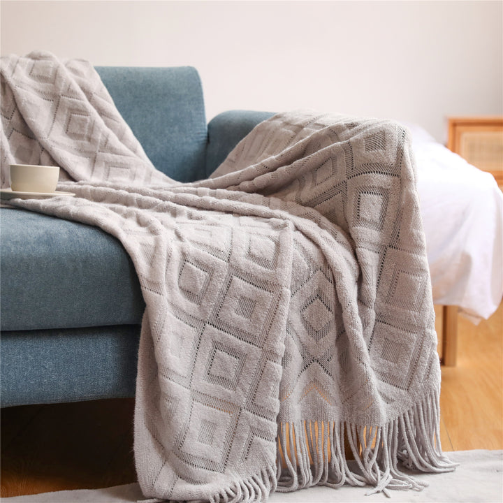 Buy farmhouse furniture Prairie Oak Collection | Modern Farmhouse Textured Cottage Throw Blanket - Modern Cottage Farmhouse Furniture