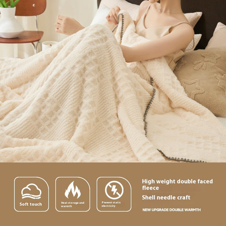 Buy farmhouse furniture Saddle Ridge | Beautiful Beige Modern Farmhouse Throw Blanket - Modern Cottage Farmhouse Furniture