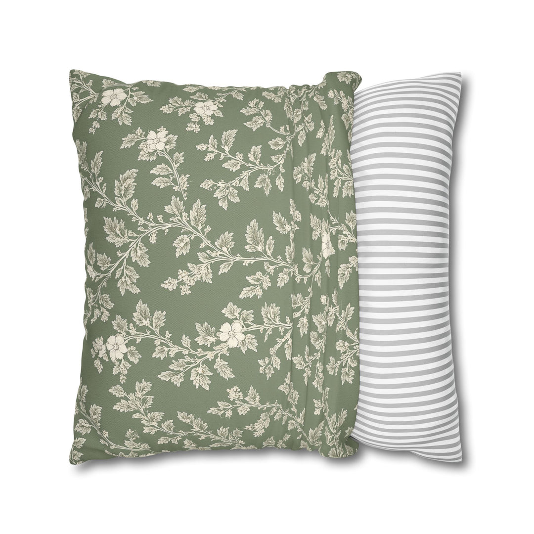 Buy farmhouse furniture Clover Hill - Cream &amp; Sage Floral Pillowcase By. Artisan Blooms - Modern Cottage Farmhouse Furniture