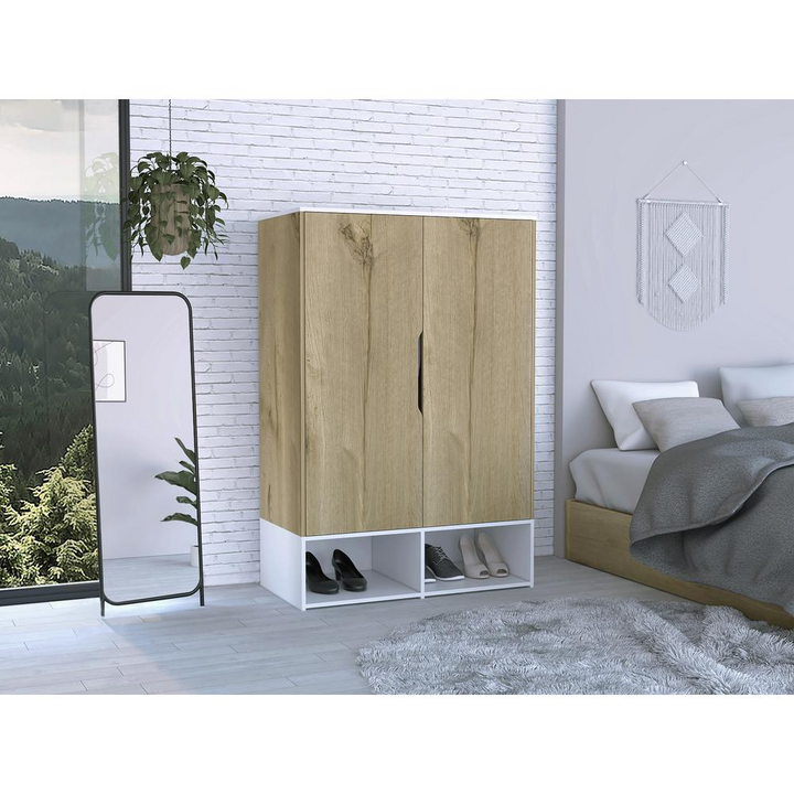 Boho Aesthetic Eco Friendly Bamboo Armoire-Two Door | Biophilic Design Airbnb Decor Furniture 