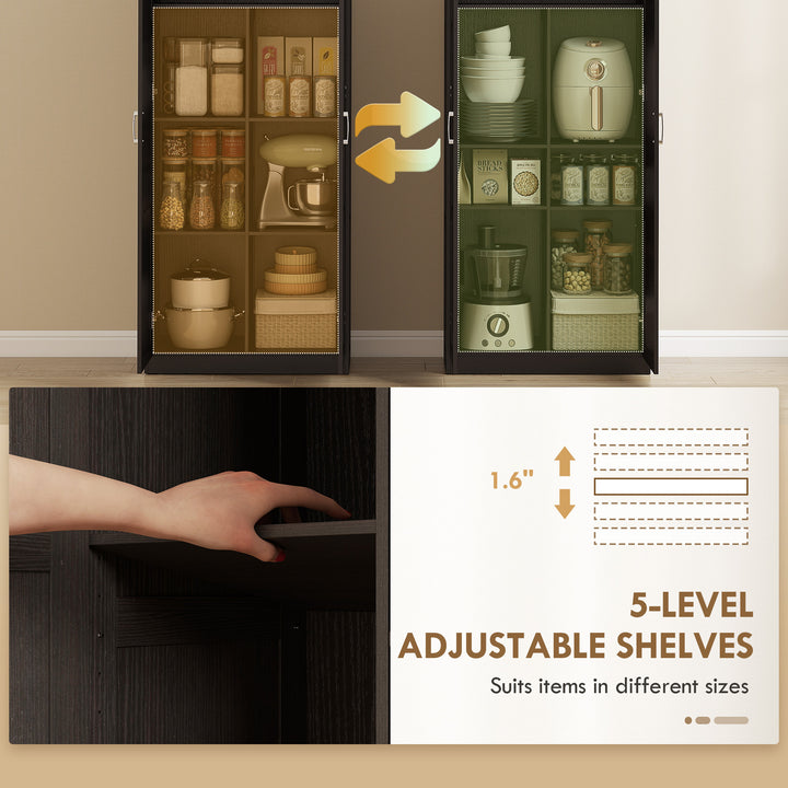 Buy farmhouse furniture Brown Modern Mediterranean Farmhouse Pantry Cabinet - Modern Cottage Farmhouse Furniture