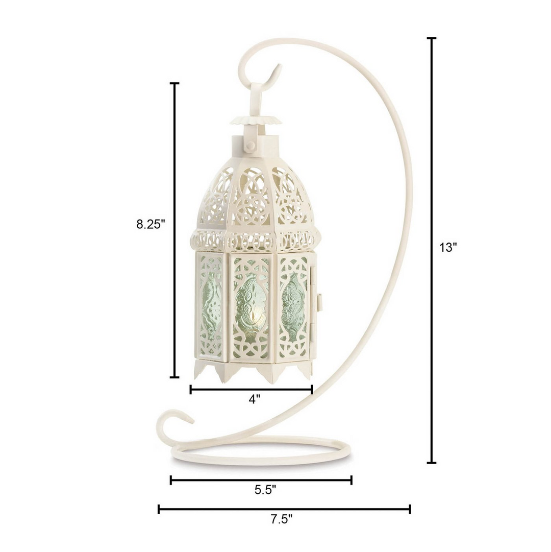 Boho Aesthetic Lacy Cutout Hanging Candle Lantern | Biophilic Design Airbnb Decor Furniture 