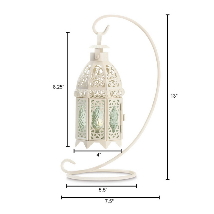 Boho Aesthetic Lacy Cutout Hanging Candle Lantern | Biophilic Design Airbnb Decor Furniture 