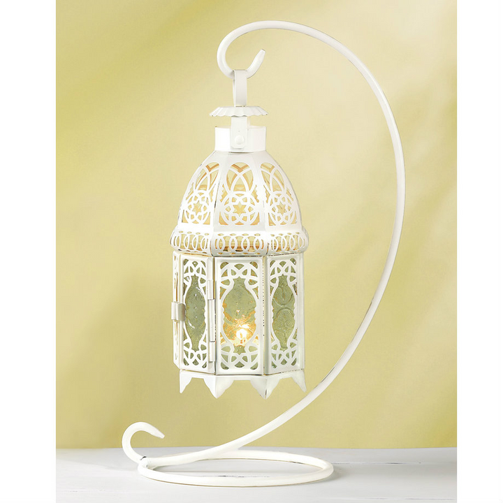 Boho Aesthetic Lacy Cutout Hanging Candle Lantern | Biophilic Design Airbnb Decor Furniture 