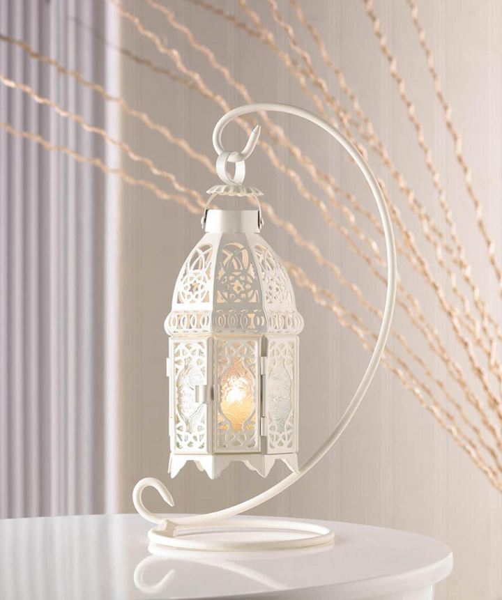 Boho Aesthetic Lacy Cutout Hanging Candle Lantern | Biophilic Design Airbnb Decor Furniture 