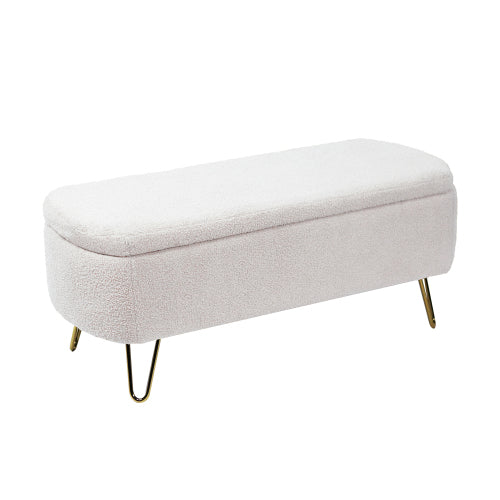 Ivory White Mediterranean Farmhouse Bedside Storage Footstool - Mediterranean Italian Contemporary Home Decor Furniture