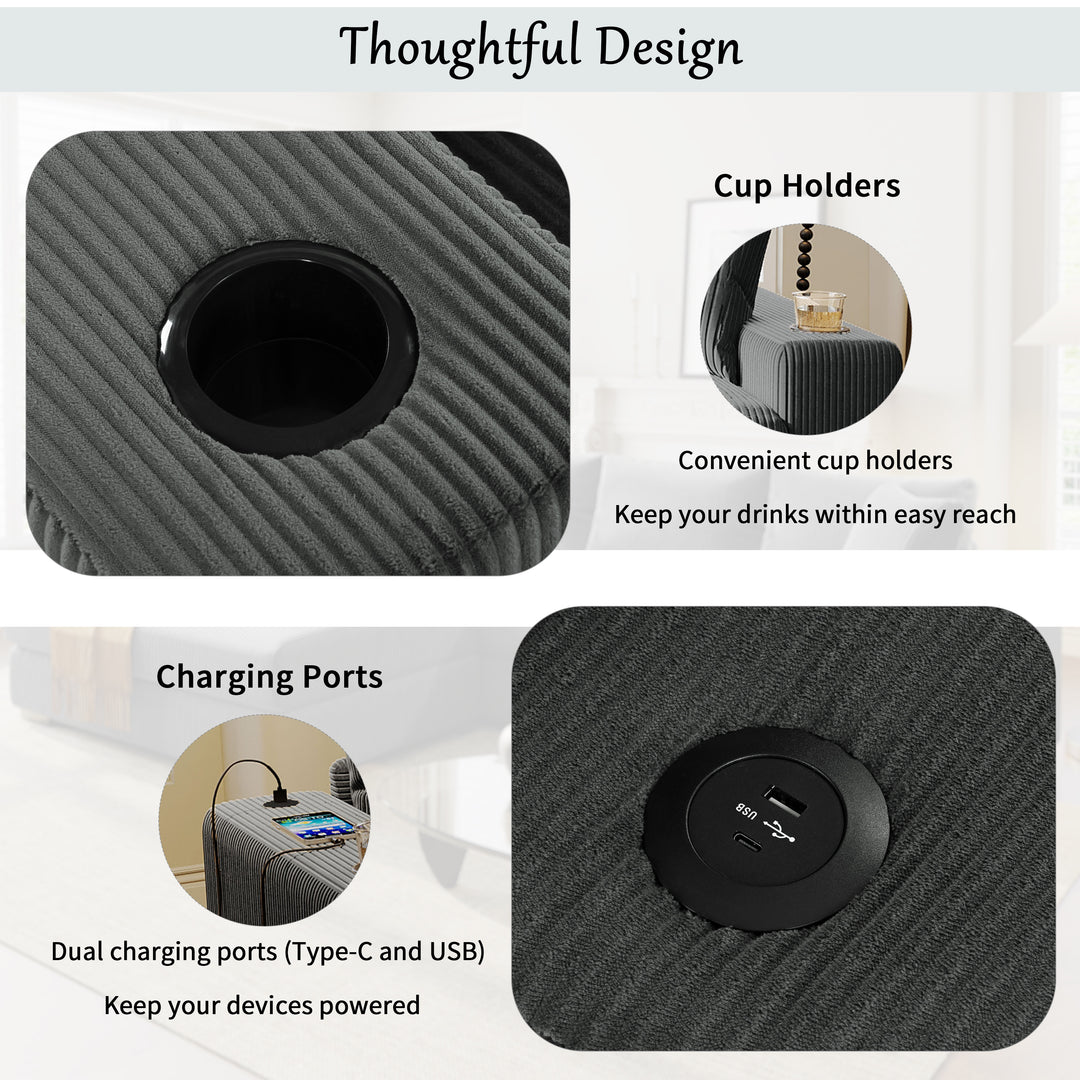 Slate Barn • Grey Modern Cottage American Farmhouse Style Sofa Couch - Mediterranean Italian Contemporary Home Decor Furniture