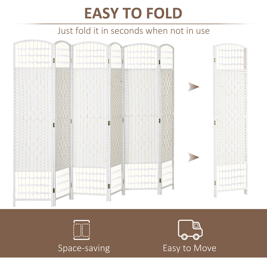Buy farmhouse furniture Folding Room Divider | 6-Panel Wave Fiber Privacy Screen, White - Modern Cottage Farmhouse Furniture