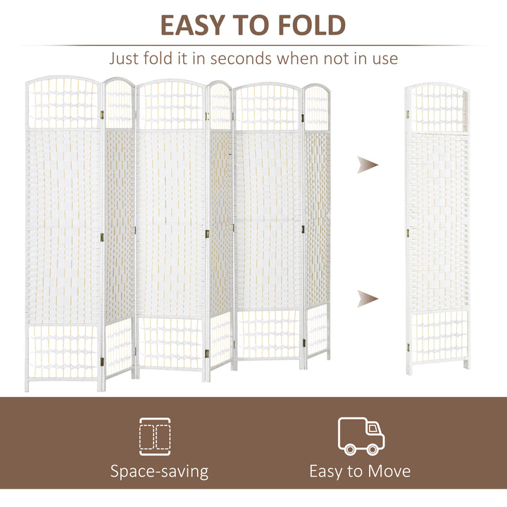 Buy farmhouse furniture Folding Room Divider | 6-Panel Wave Fiber Privacy Screen, White - Modern Cottage Farmhouse Furniture