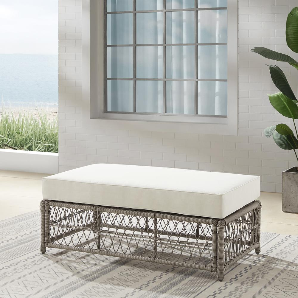 Boho Aesthetic Biophilic Design Driftwood Wicker Coffee Table Ottoman | Biophilic Design Airbnb Decor Furniture 