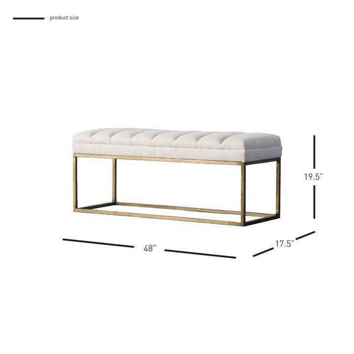Boho Aesthetic Darius Fabric Upholstered Bench | Biophilic Design Airbnb Decor Furniture 