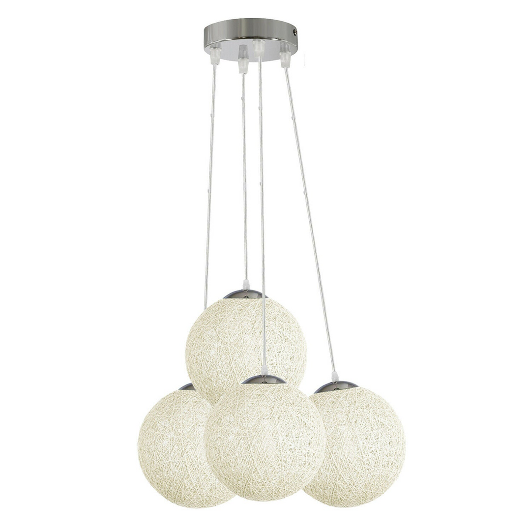 Boho Aesthetic White Rattan Wicker Woven Ball Globe Pendant Lampshade | Biophilic Design Airbnb Decor Furniture 