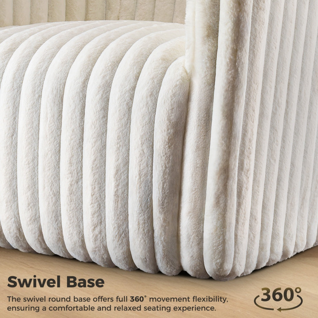 Rotating Modern White Contemporary Accent Chair - Mediterranean Italian Contemporary Home Decor Furniture