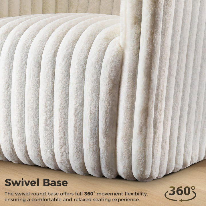 Rotating Modern White Contemporary Accent Chair - Mediterranean Italian Contemporary Home Decor Furniture