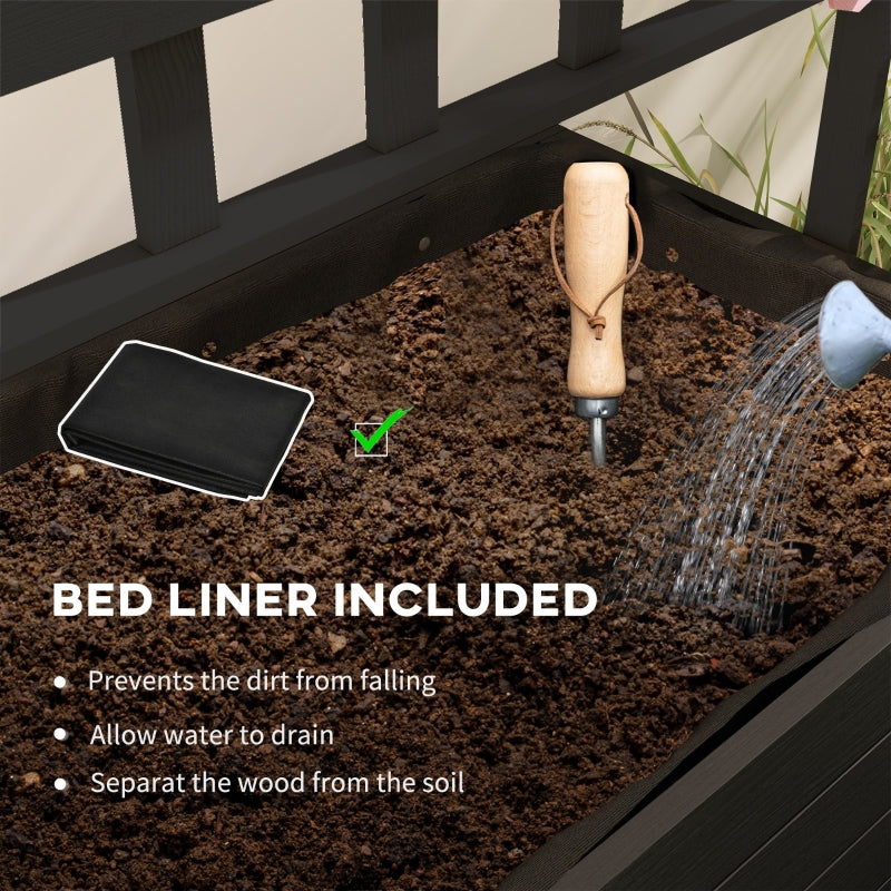 Buy farmhouse furniture Raised Garden Bed with Trellis &amp; Wheels | Elevated Wooden Outdoor Planter | 34.6" x 41.3" - Modern Cottage Farmhouse Furniture