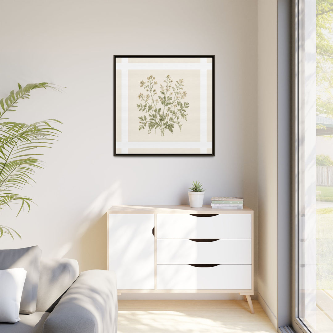 Sage &amp; Cream Framed Canvas Wall Art