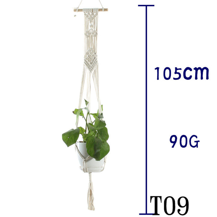 Boho Aesthetic Biophilic Flower & Plant Pot Cotton Rope Indoor Plant Hanger Hanging Basket | Biophilic Design Airbnb Decor Furniture 