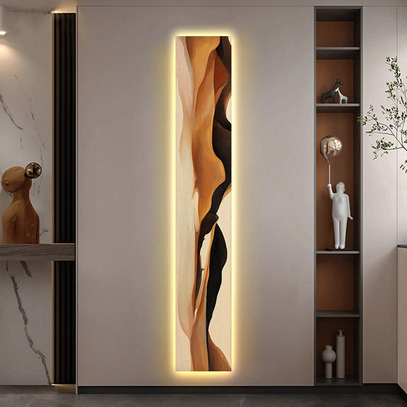 Boho Aesthetic Abstract Backlight Canvas LED Wall Panel Painting | Biophilic Design Airbnb Decor Furniture 