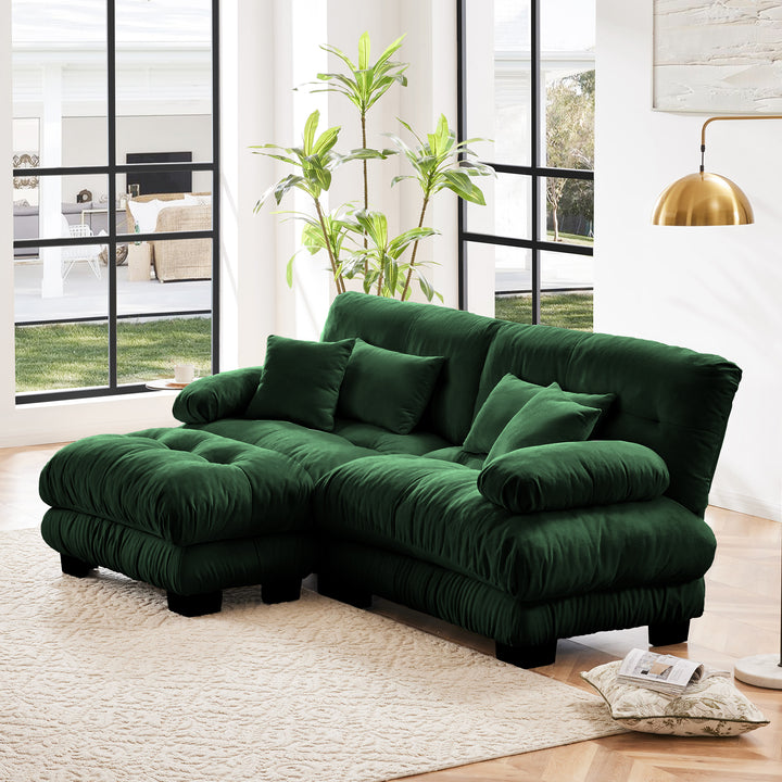 Marbella | Upholstered Mediterranean Luxury Cloud Green Wide Arm Sofa - Mediterranean Italian Contemporary Home Decor Furniture