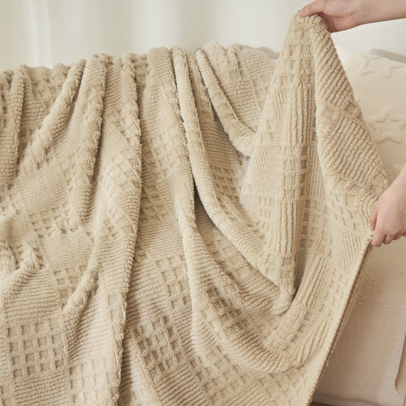 Buy farmhouse furniture Saddle Ridge | Beautiful Beige Modern Farmhouse Throw Blanket - Modern Cottage Farmhouse Furniture