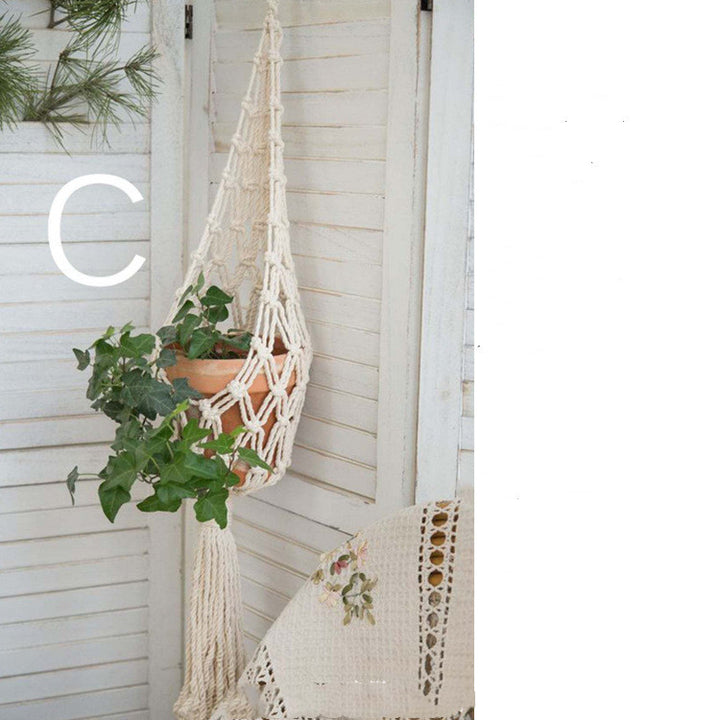 Boho Aesthetic Boho Plant Hanging Spider Plant Net Bag Decoration | Biophilic Design Airbnb Decor Furniture 