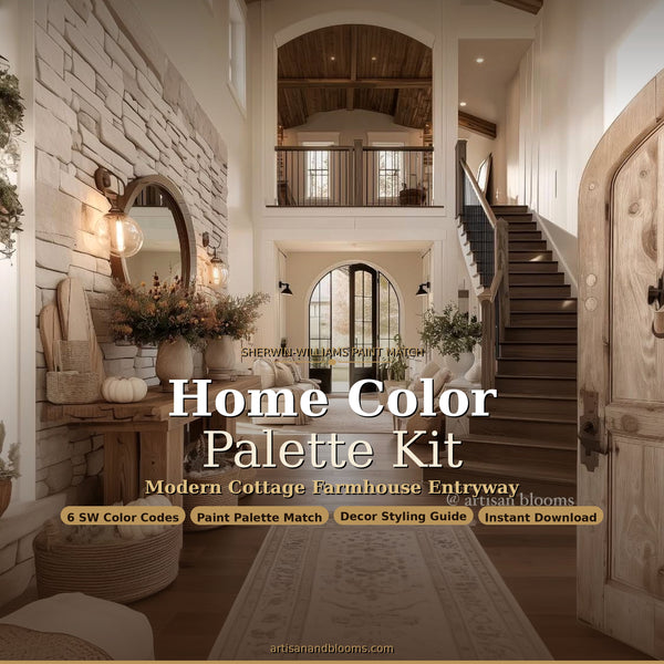 Farmhouse Entryway Color Palette Kit — Sherwin-Williams Paint Match | Instant PDF Download Cottage Farm house - the farmhouse