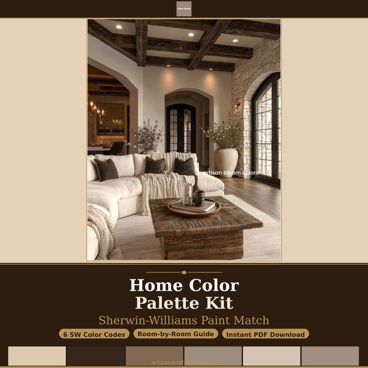 Buy farmhouse furniture Auburn Mocha Farmhouse Edition Sherwin Williams Paint Palette Kit (Instant Download) - Modern Cottage Farmhouse Furniture