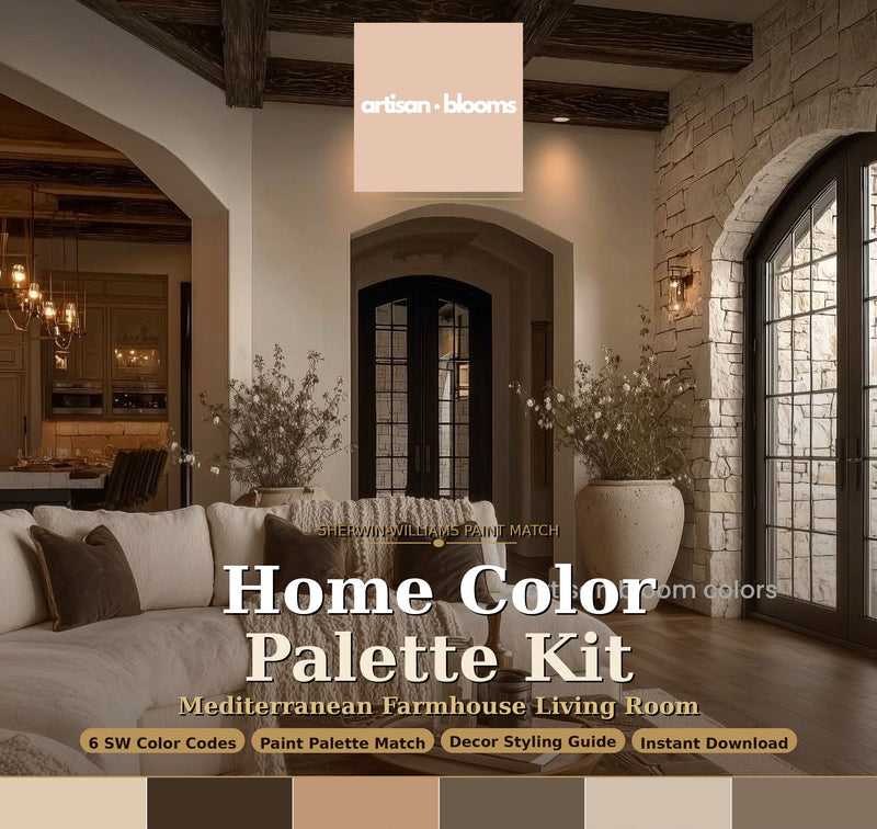 Buy farmhouse furniture Artisan Blooms Wall Paint Kit Bundle (8 Templates) - Warm Cream and Brown Tones - Modern Cottage Farmhouse Furniture