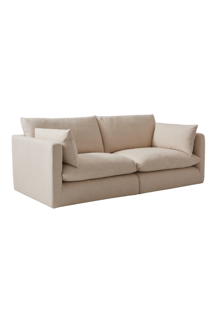 Buy farmhouse furniture Cream Linen Modern Farmhouse Sectional Sofa Couch | Charlie - Modern Cottage Farmhouse Furniture