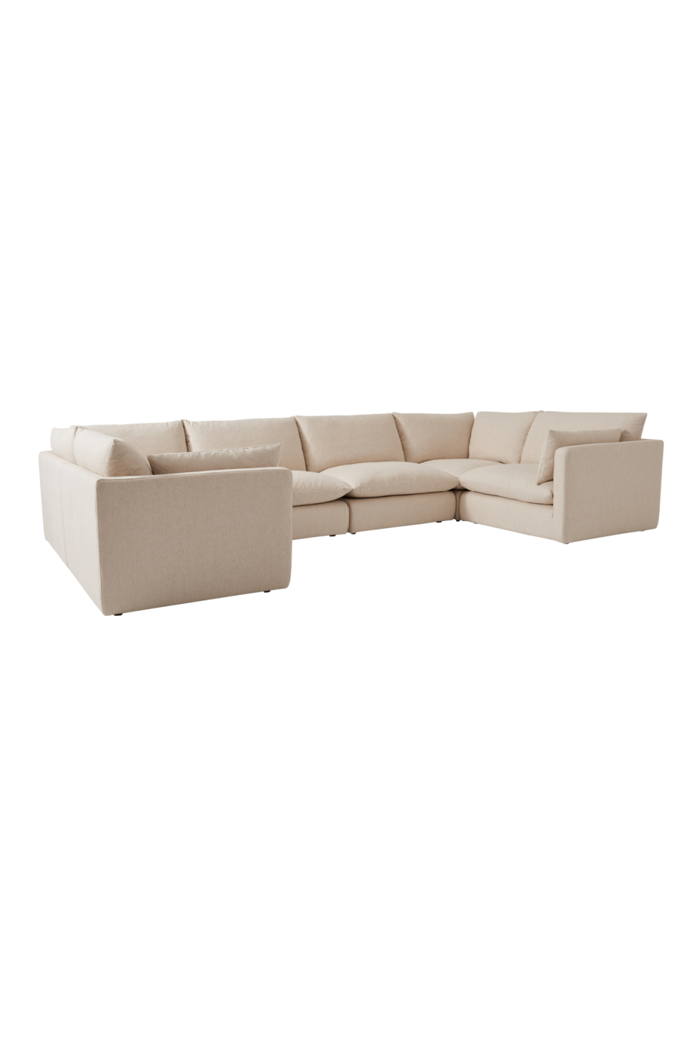 Buy farmhouse furniture Cream Linen Modern Farmhouse Sectional Sofa Couch | Charlie - Modern Cottage Farmhouse Furniture