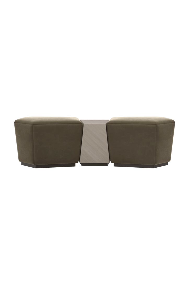 Buy farmhouse furniture Faceted Modern Mediterranean Ottoman | Caracole Gemini - Modern Cottage Farmhouse Furniture