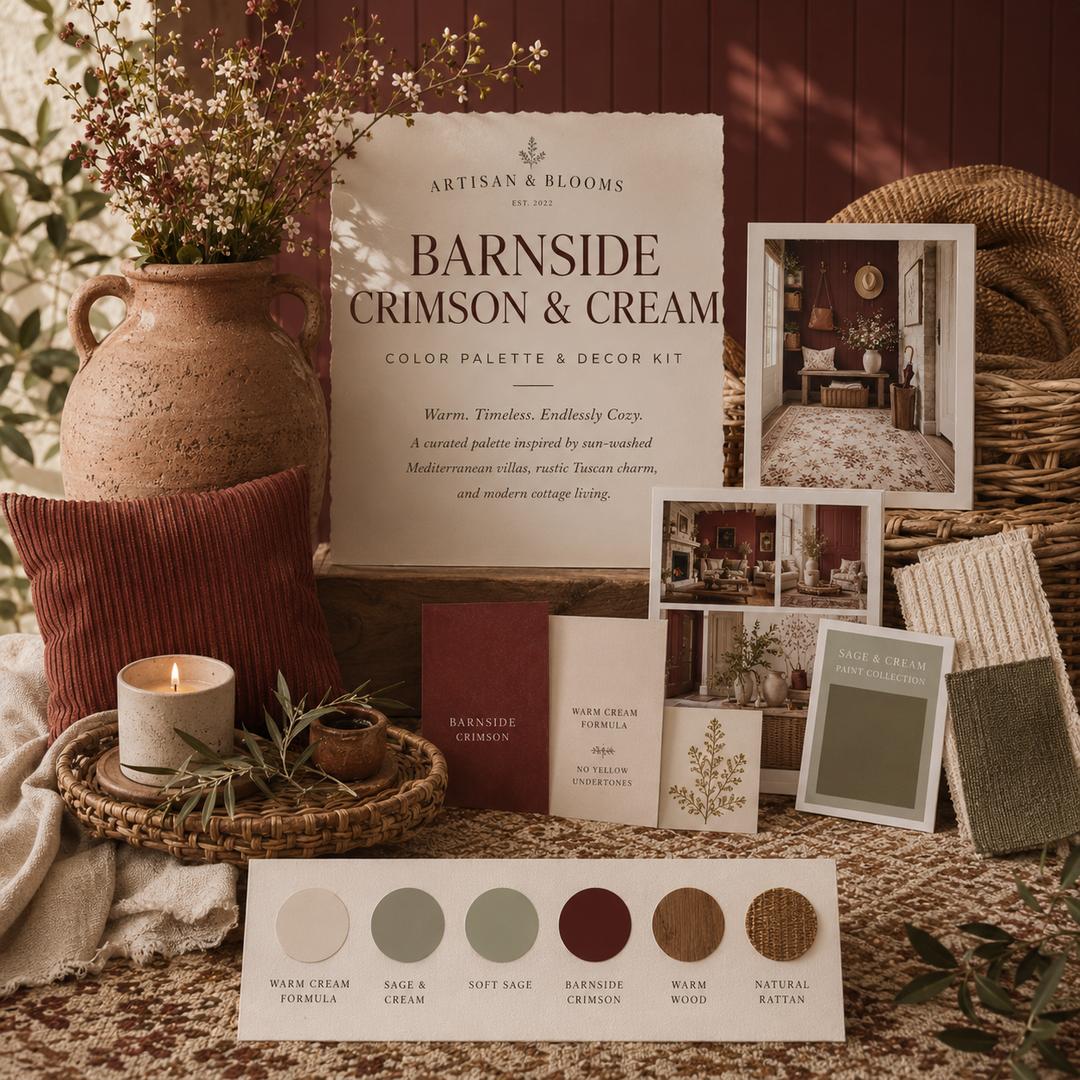 Buy farmhouse furniture Barn Side Crimson & Cream - Modern Cottage Farmhouse Furniture