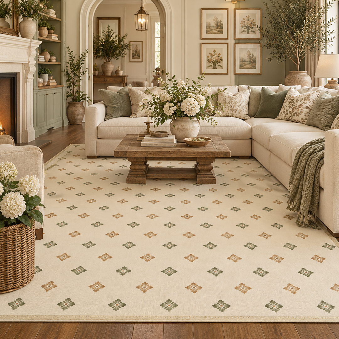 Artisan Blooms Large Clover Signature Washable Rug