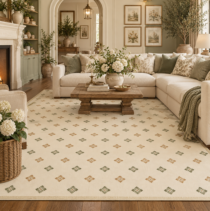 Artisan Blooms Large Clover Signature Washable Rug
