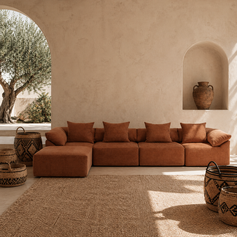 Buy farmhouse furniture The Harvest House | Modern Farmhouse Crimson L Shaped Modular Sectional Sofa - Modern Cottage Farmhouse Furniture