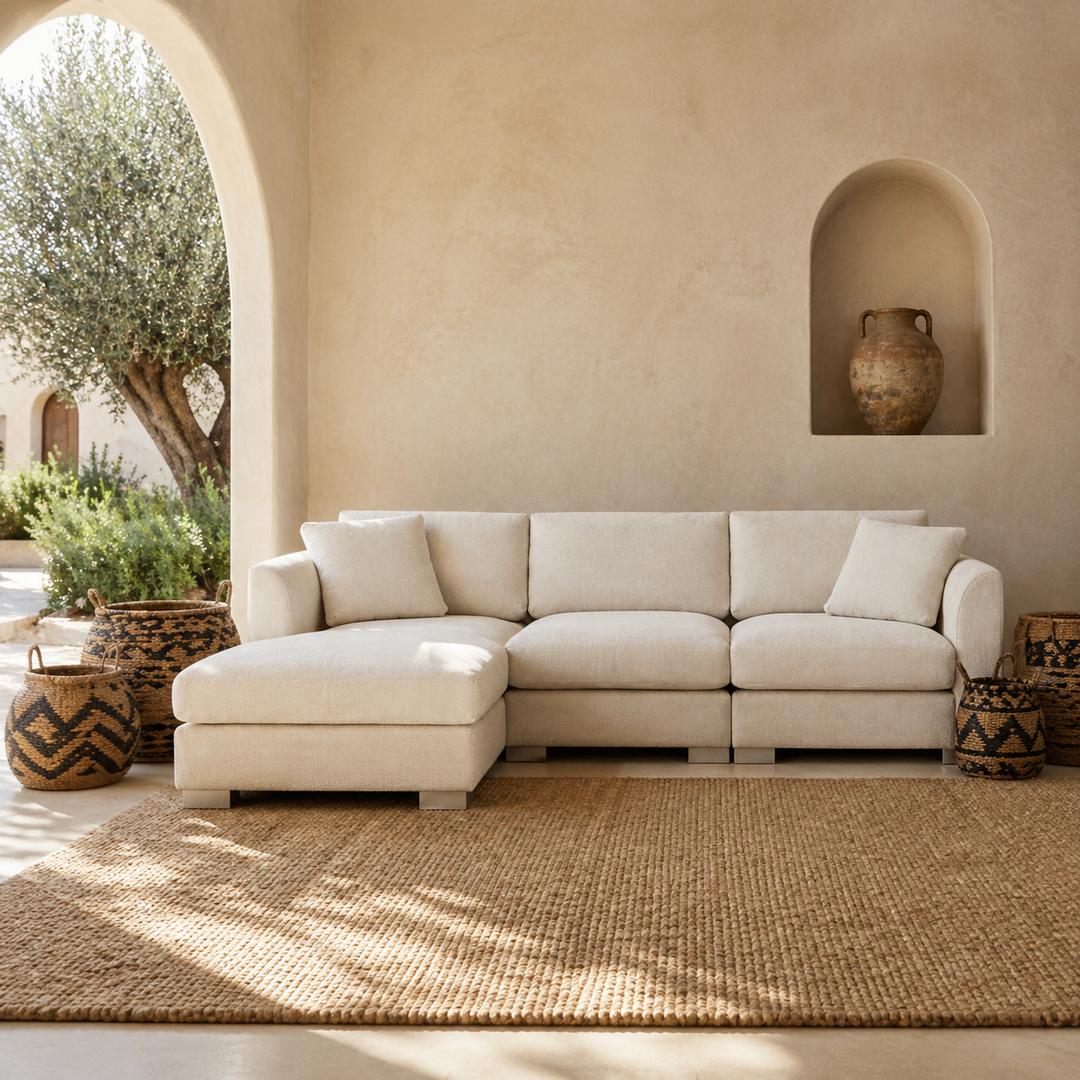 Buy farmhouse furniture Ivory Large Modern Farmhouse Sofa Couch - Modern Cottage Farmhouse Furniture