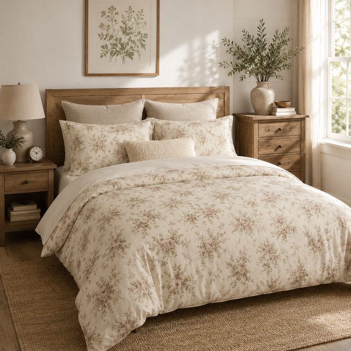 Buy farmhouse furniture Vintage Rosewood Floral Comforter — By. Artisan Blooms - Modern Cottage Farmhouse Furniture