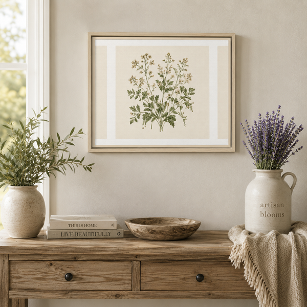 Buy farmhouse furniture Sage & Cream Framed Canvas Wall Art - Modern Cottage Farmhouse Furniture