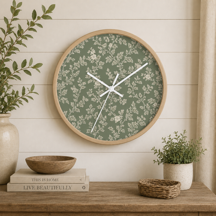 Buy farmhouse furniture Sage &amp; Cream Wall Clock — By. Artisan Blooms - Modern Cottage Farmhouse Furniture