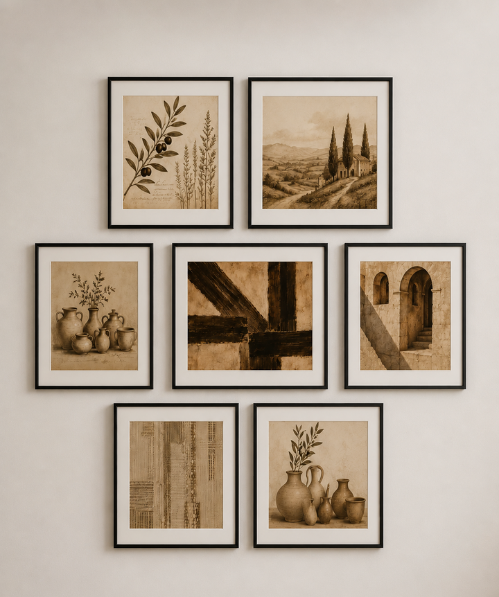 Buy farmhouse furniture Mediterranean Farmhouse Wall Gallery (7pc Wall Art) - 2026 Home Color Trends - Modern Cottage Farmhouse Furniture