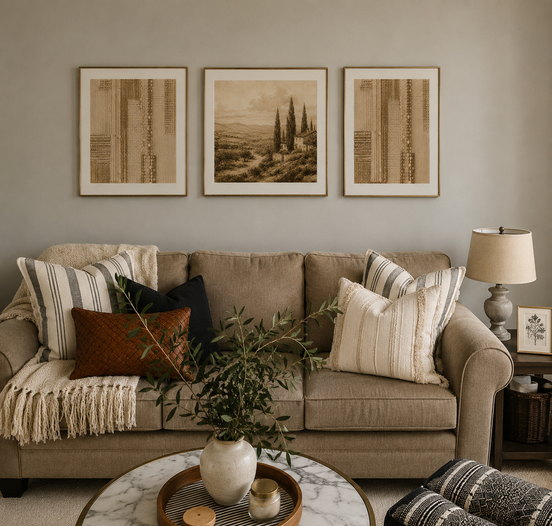 Buy farmhouse furniture Mediterranean Farmhouse Wall Gallery (7pc Wall Art) - 2026 Home Color Trends - Modern Cottage Farmhouse Furniture