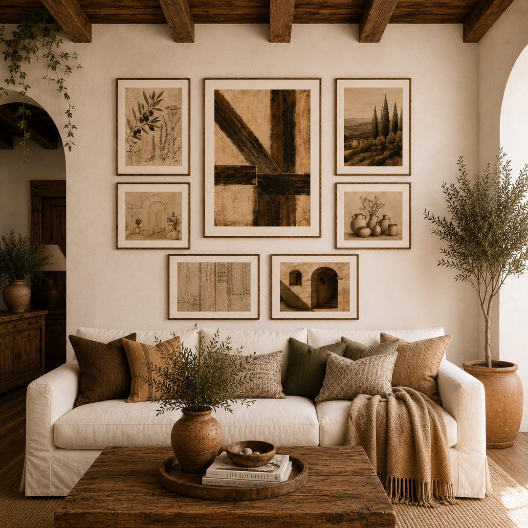Buy farmhouse furniture Mediterranean Farmhouse Wall Gallery (7pc Wall Art) - 2026 Home Color Trends - Modern Cottage Farmhouse Furniture