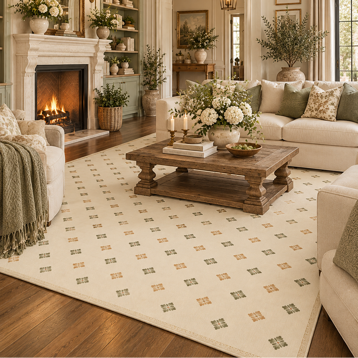 Artisan Blooms Large Clover Signature Washable Rug