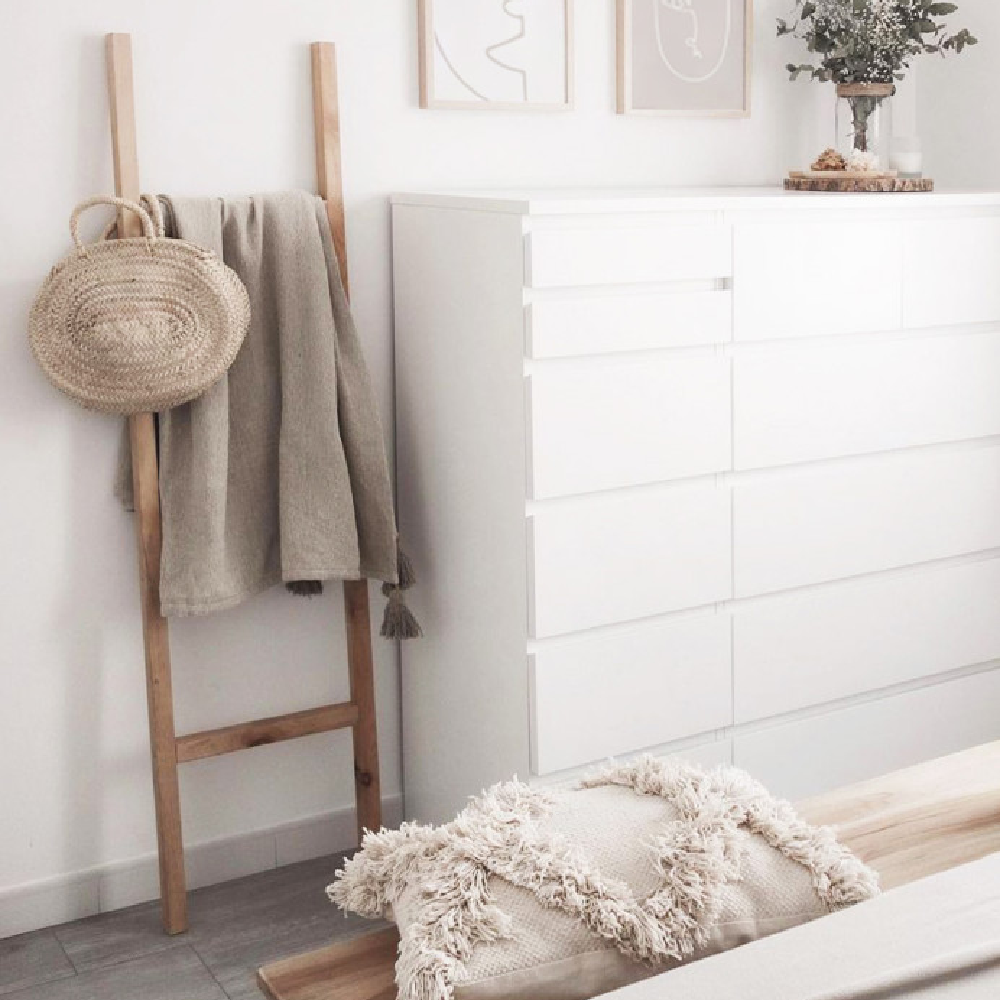 Buy farmhouse furniture Modern Italian Mediterranean Real Wood Ladder - Modern Cottage Farmhouse Furniture