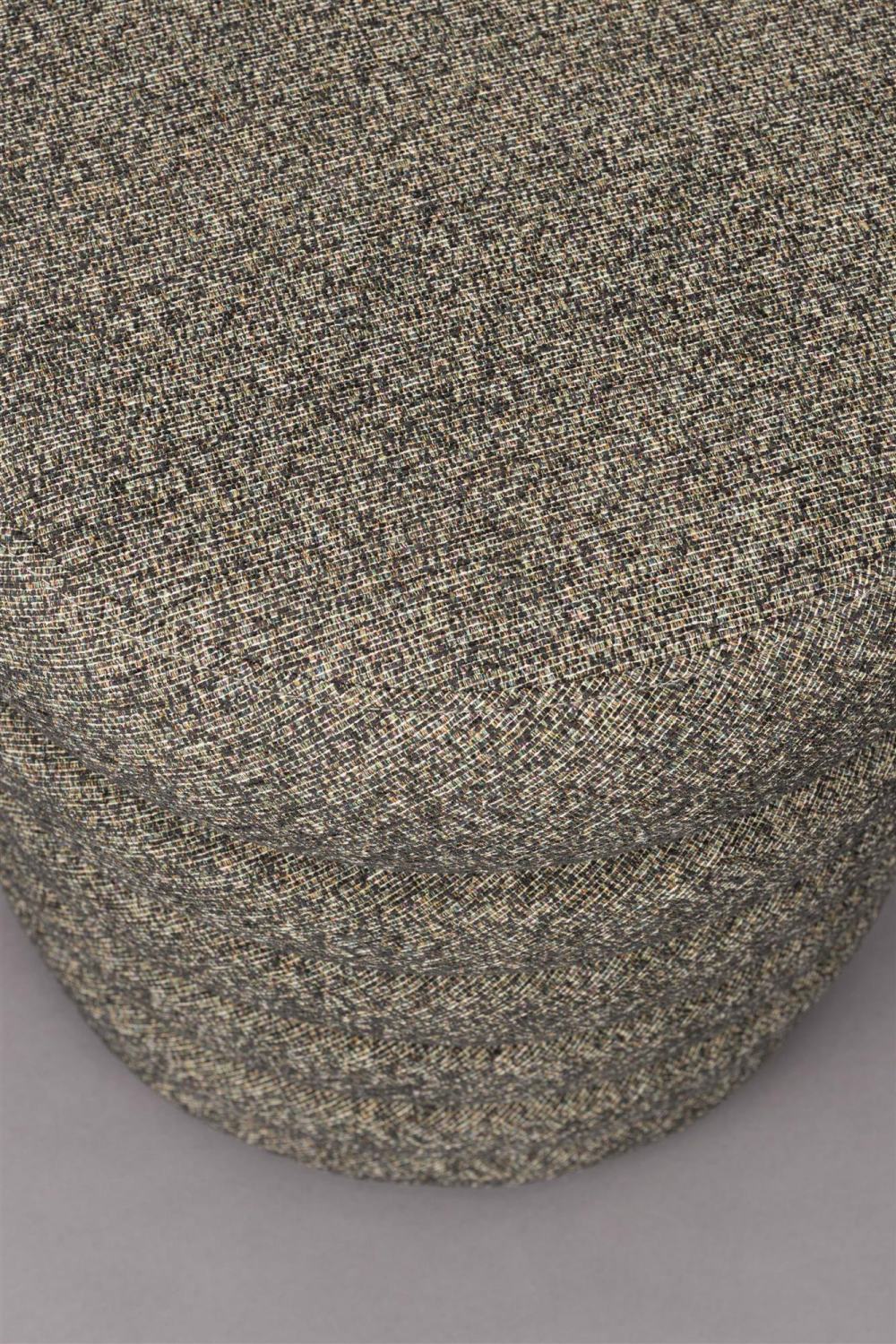 Modern Mediterranean Italian Off White Beige Boucle Upholstered Stool Ottoman - Mediterranean Italian Contemporary Home Decor Furniture