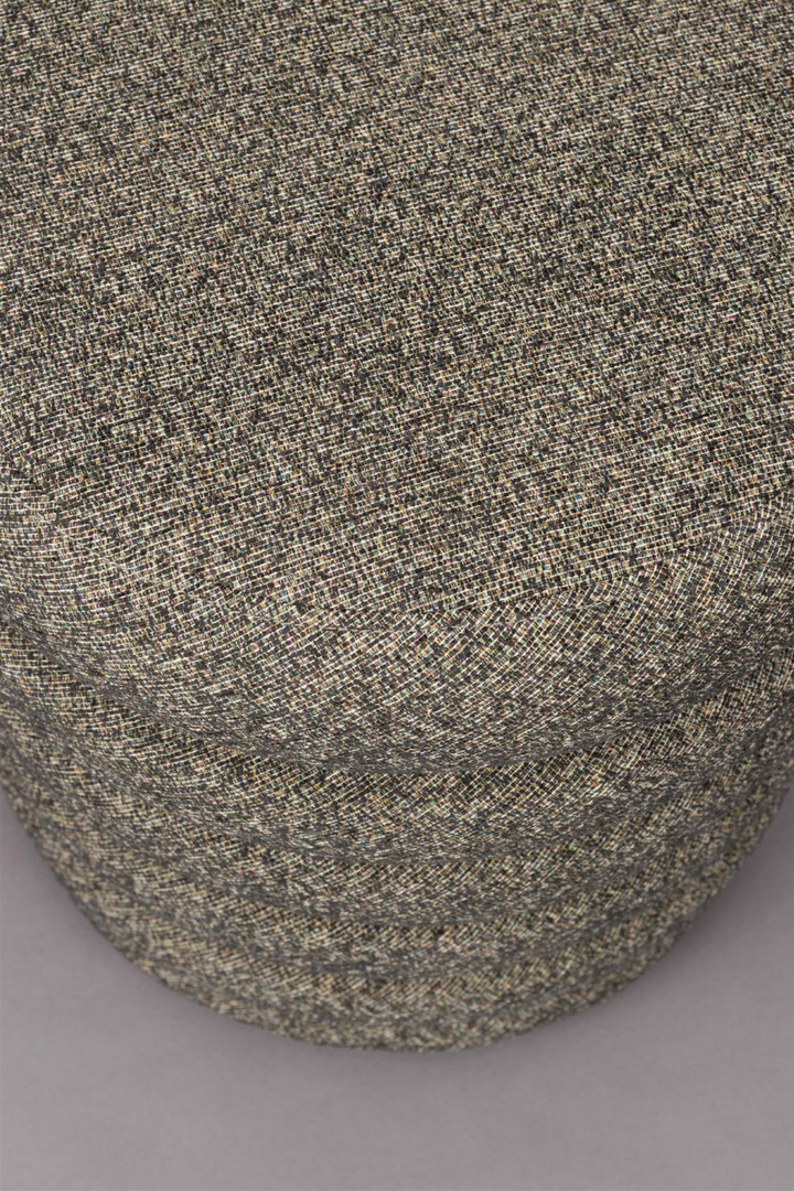 Modern Mediterranean Italian Off White Beige Boucle Upholstered Stool Ottoman - Mediterranean Italian Contemporary Home Decor Furniture