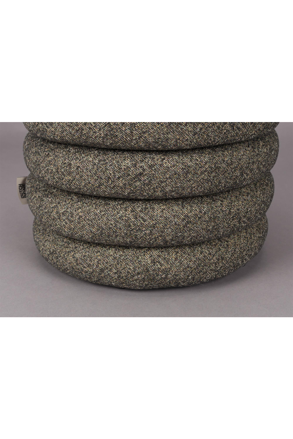 Modern Mediterranean Italian Off White Beige Boucle Upholstered Stool Ottoman - Mediterranean Italian Contemporary Home Decor Furniture