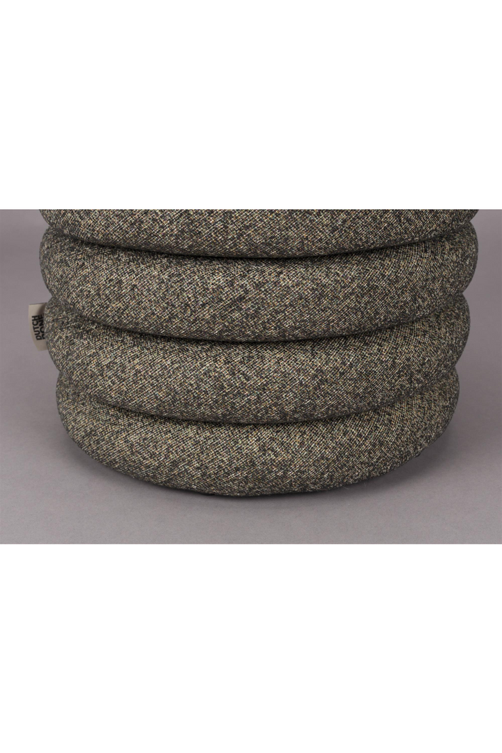 Modern Mediterranean Italian Off White Beige Boucle Upholstered Stool Ottoman - Mediterranean Italian Contemporary Home Decor Furniture